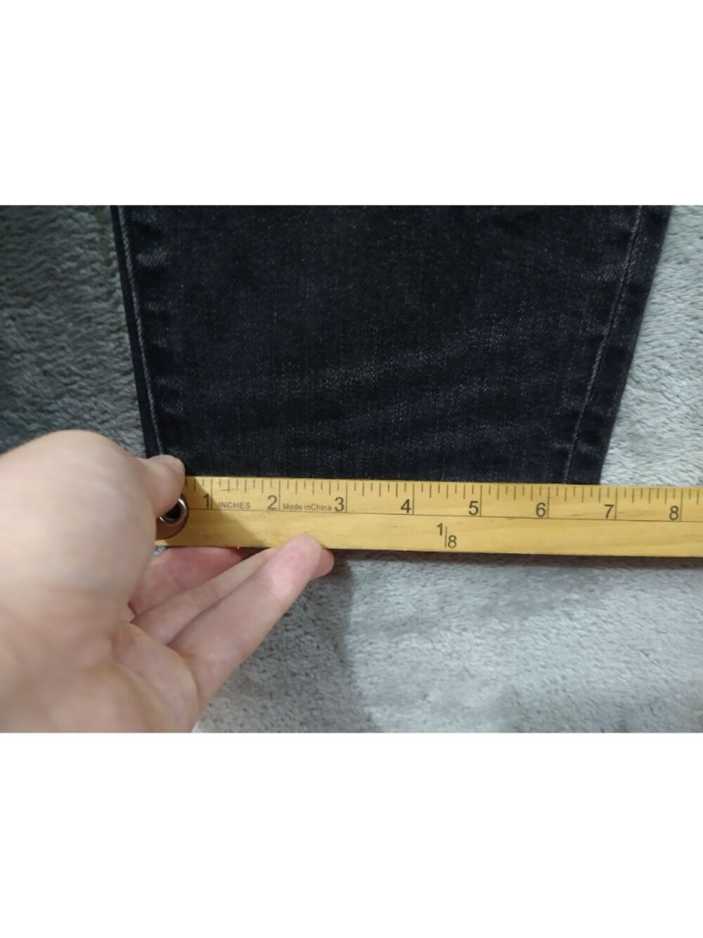 American Eagle Jeans Mens 38x30 Black Denim Airflex Slim Mid Rise Dark Wash - Picture 6 of 10